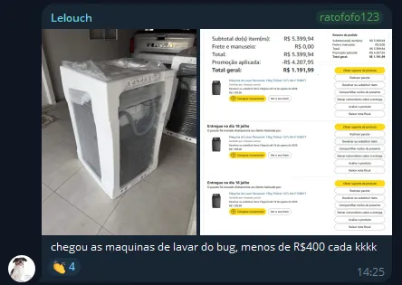 Inscritos recebendo no grupo