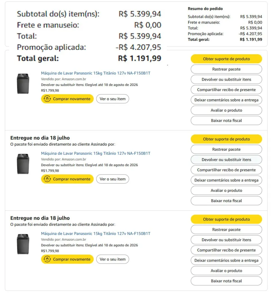 Comprovante de compra