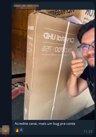Print do preço da TV